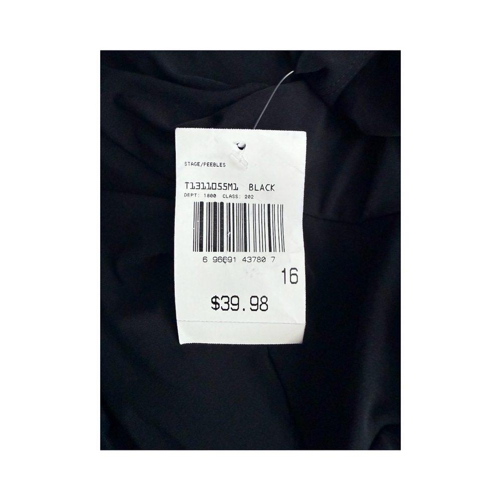 Connected Plus Size Side Drape, Sarong Sheath Dress. Black, Size 16. NWT - Picture 9 of 9